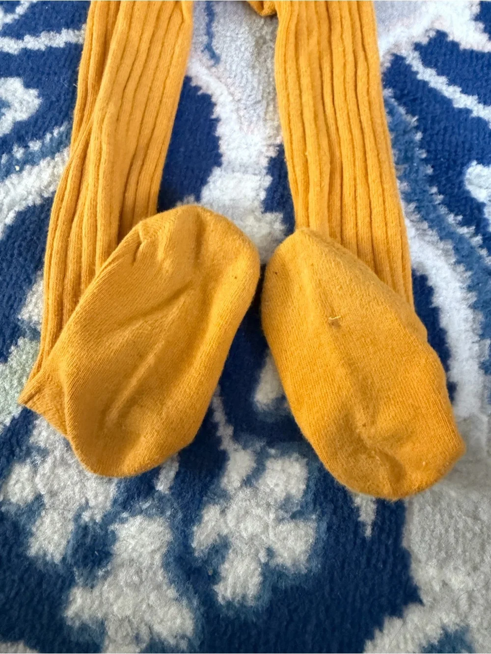 Girls Ribbed Tights in Pink and Mustard - Soft Stretch
